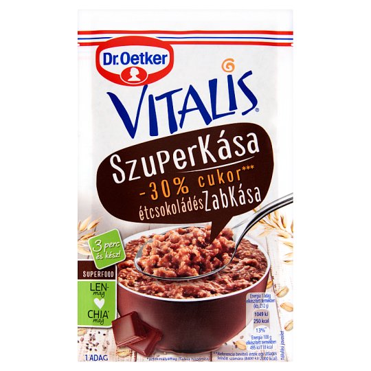 Dr. Oetker Vitalis Szuperkása étcsokoládés zabkása alappor 62 g