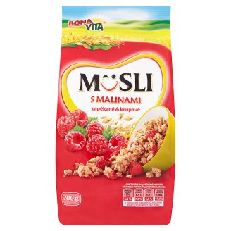 Bona Vita ropogós sült müzli málnával és vanília ízesítéssel 700 g
