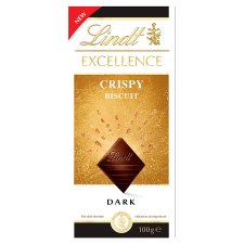 Lindt Excellence Dark Chocolate with Piece of Crispy Biscuit 100 g