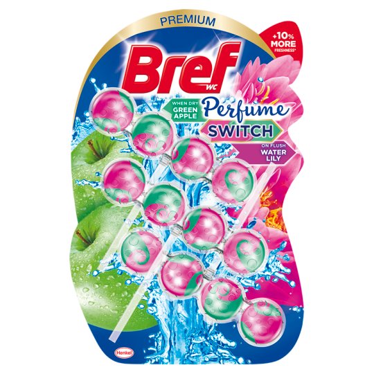 Bref Perfume Switch Floral Apple-Water Lily WC frissítő 3 x 50 g