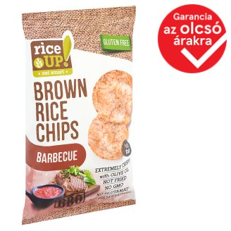 RiceUp! Eat Smart teljes kiőrlésű barna rizs chips barbecue ízesítéssel 60 g