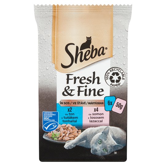 Sheba Fresh & Fine Complete Wet Pet Food for Adult Cats with Tuna and ...