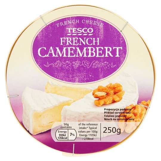 Tesco French Camembert zsíros, lágy sajt 250 g Tesco Online, Tesco