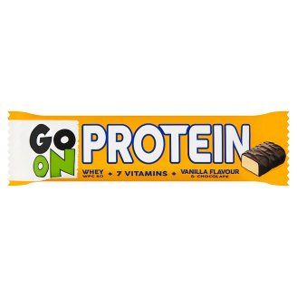 Protein Go On! fehérje-tartalmú vanília ízű szelet inulinnal és tejcsokoládéval 50 g