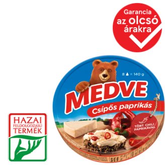Medve csípőspaprikás kenhető, félzsíros ömlesztett sajt 8 db 140 g