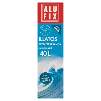 Alufix 40 literes friss tengeri fuvallat illatú szemeteszsákok zárószalaggal 12 db