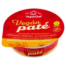 VeganChef Vegán Paté paradicsomos-bazsalikomos zöldségkrém zöldségdarabokkal 110 g