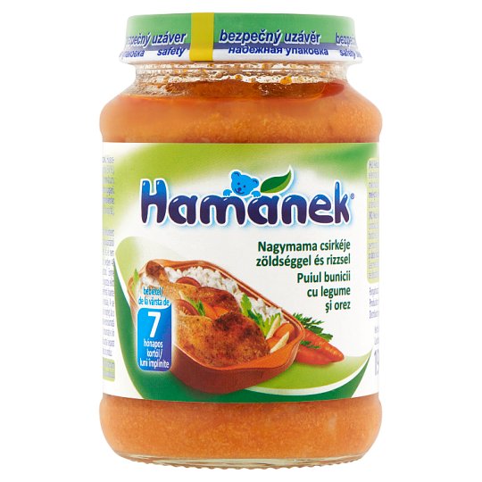 Hamánek Nagymama csirkéje zöldséggel és rizzsel bébiétel 7 hónapos kortól 190 g