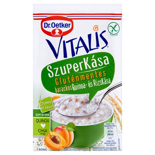 Dr. Oetker Vitalis Szuperkása gluténmentes barackos quinoa- és rizskása alappor 59 g