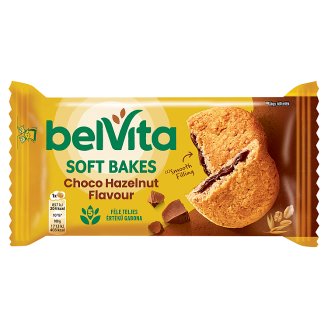 belVita JóReggelt! Softy gabonás omlós keksz csokoládés-mogyorós ízű töltelékkel 50 g