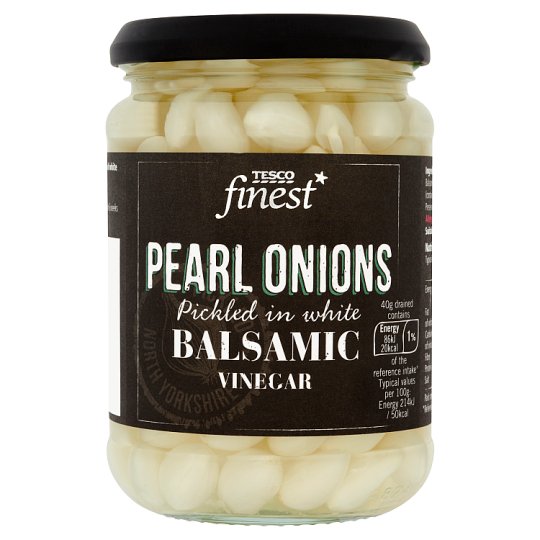 Tesco Finest Pearl Onions Pickled in White Balsamic Vinegar 350 g