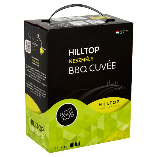 Hilltop Bor-Box Neszmély Dunántúli BBQ Cuvée Chardonnay-Királyleányka Dry White Wine 11,5% 3 l