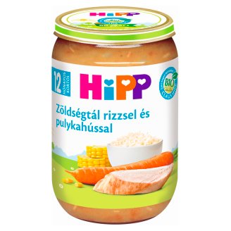 HiPP BIO glutén- és tejszármazékmentes zöldségtál pulykahússal bébiétel 12 hónapos kortól 220 g