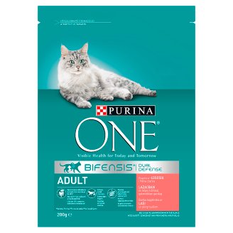 Purina One Adult Cat lazacban és teljes kiőrlésű gabonákban gazdag száraz macskaeledel 200 g