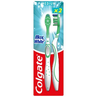 Colgate MaxWhite közepes fogkefe 2 db