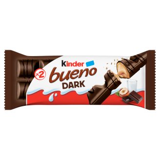 Kinder Bueno Dark étcsokoládéval bevont ostya tejes-mogyorós krémmel töltve 2 db 43 g