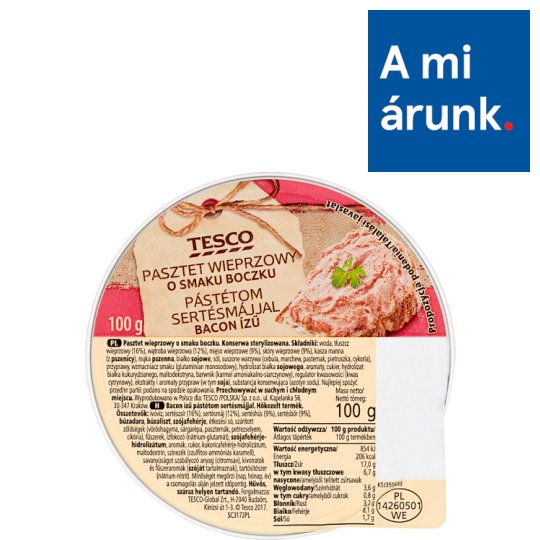 Tesco Bacon Flavoured Pate with Pork Liver 100 g - Tesco Groceries