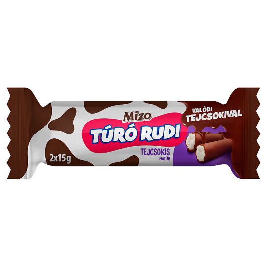 Mizo Túró Rudi natúr túródesszert tejcsokoládé bevonattal 2 x 15 g (30 g)
