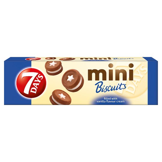 7DAYS Mini Biscuits keksz vaníliás töltelékkel 100 g