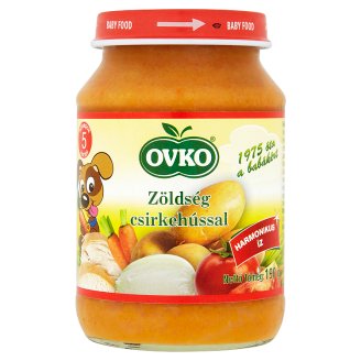 Ovko glutén- és tejszármazékmentes zöldség csirkehússal bébiétel 5 hónapos kortól 190 g