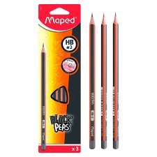 Maped "Black'Peps" Graphite Pencil HB 3 pcs