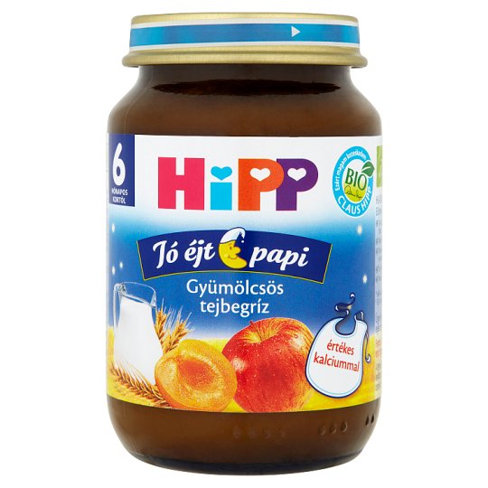 HiPP Jó Éjt Papi BIO gyümölcsös tejbegríz 6 hónapos kortól 190 g