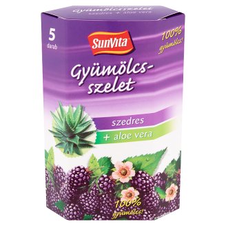 Sunvita aszalt gyümölcsből készült szedres gyümölcsszelet aloe verával 5 x 15 g