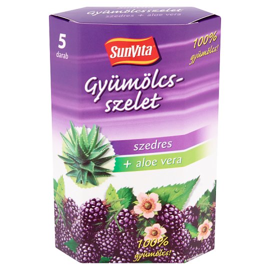 Sunvita aszalt gyümölcsből készült szedres gyümölcsszelet aloe verával 5 x 15 g