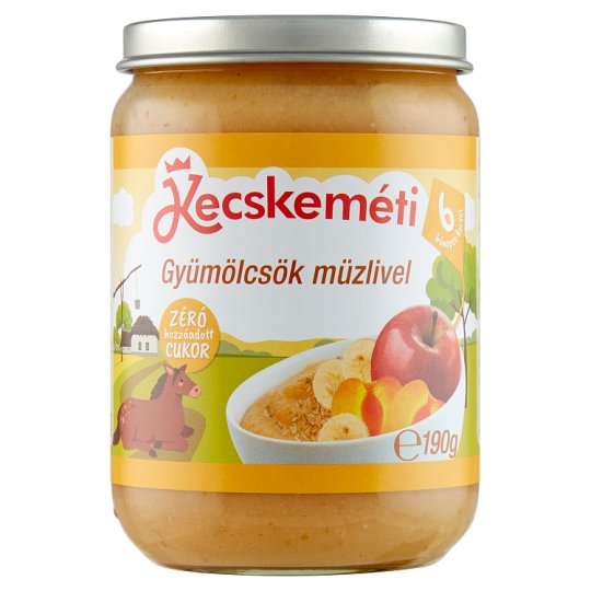 Kecskeméti gyümölcsök müzlivel bébidesszert 6 hónapos kortól 190 g