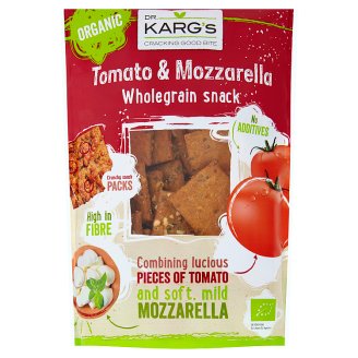 Dr. Karg's BIO paradicsomos-mozzarellás teljes kiőrlésű ropogós kenyér-snack 110 g