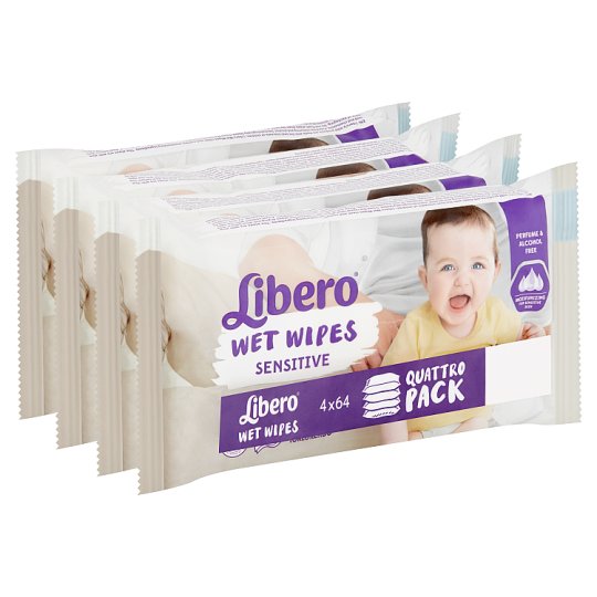 Libero Sensitive nedves törlőkendők érzékeny bőrre 4 x 64 db