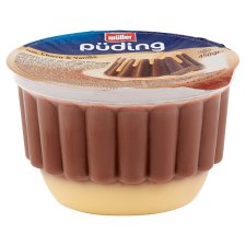 Müller csokoládé ízű puding vanília ízű öntettel 450 g