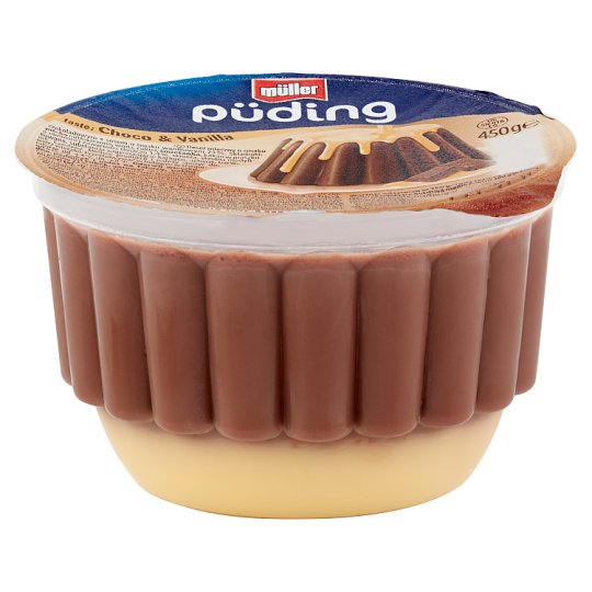 Müller Chocolate Flavored Pudding with Vanilla Flavored Sauce 450 g