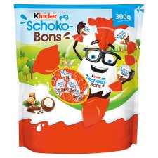Kinder Schoko-Bons tejcsokoládé bonbonok tejes krémmel és mogyoródarabkákkal töltve 300 g