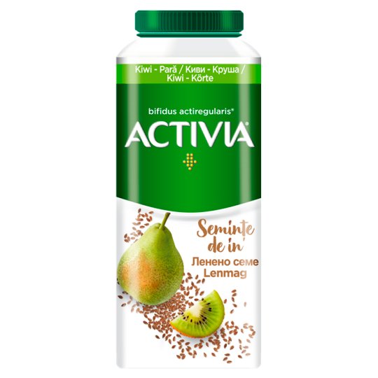 Danone Activia zsírszegény, élőflórás, körte- és kiwiízű joghurtital lenmaggal és gabonákkal 320 g