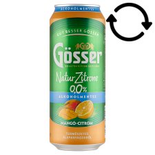 Gösser Natur Zitrone mangó-citrom ízű alkoholmentes sörital 0,0% 500 ml