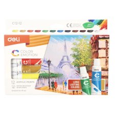 Deli Color Emotion Acrylic Paints 12 x 12 ml