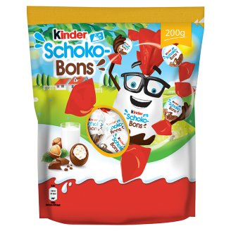 Kinder Schoko-Bons tejcsokoládé bonbonok tejes krémmel és mogyoródarabkákkal töltve 200 g