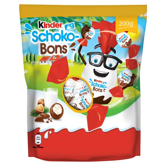 Kinder Schoko-Bons tejcsokoládé bonbonok tejes krémmel és mogyoródarabkákkal töltve 200 g