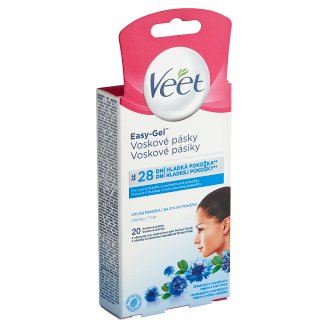 Veet Easy-Gelwax hideggyanta szalagok arcra mandula olajjal és E-vitaminnal 20 db