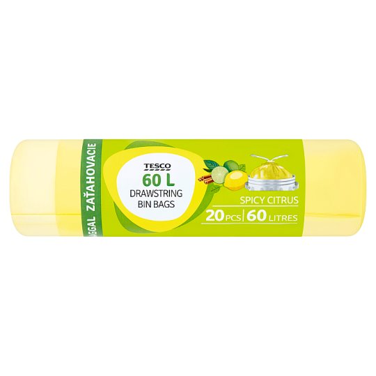 Tesco Spicy Citrus szemetezsák zárószalaggal 60 l 20 db