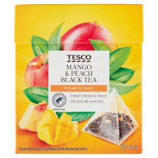 Tesco aromatizált, filteres fekete tea mangó és őszibarack ízesítéssel 20 filter 36 g
