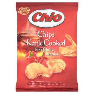 Chio Kettle Cooked chili és paprika ízesítésű héjas burgonyachips 80 g