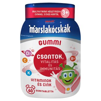 Marslakócskák Gummi Csontaktív gyümölcsízű multivitamin és ásványi anyag 3 éves kortól 60 db 210 g