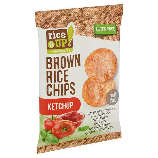 RiceUp! Eat Smart Brown Whole Grain Rice Chips with Ketchup 60 g