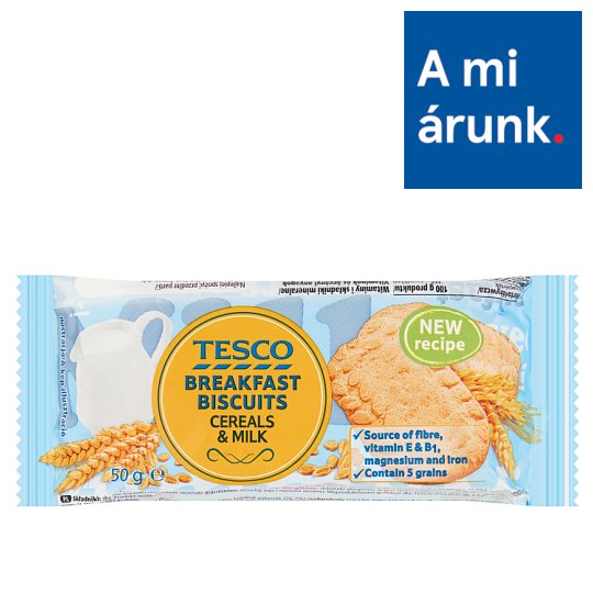 Tesco 5 féle gabonával és tejjel készült kekszek 50 g
