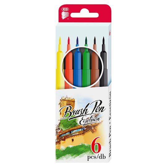 ICO Brush Pen 6 pcs Tesco Online, Tesco From Home, Tesco Doboz