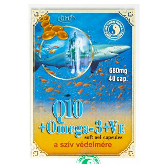 Dr. Chen Patika Q10 + Omega-3 + E-vitamin halolaj étrend-kiegészítő kapszula 40 db 27,2 g
