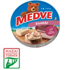 Medve Spreadable Processed Semi-Fat Cheese with Ham 8 x 17,5 g (140 g)