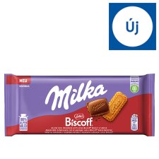 Milka alpesi tej felhasználásával készült tejcsokoládé karamellizált kekszdarabkákkal 90 g